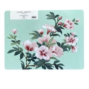 Laura Ashley Blossom Branch Cork Placemats Pink Green Floral 12x16 Set of 4 NEW